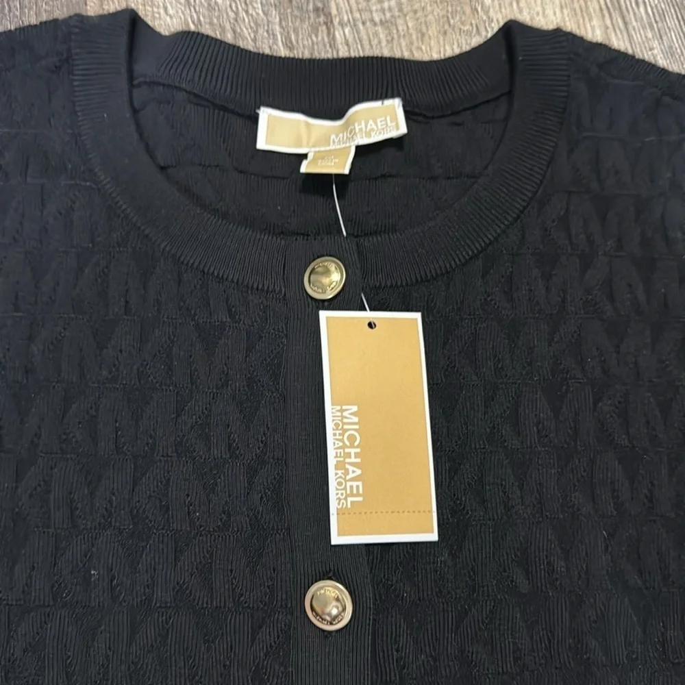 NWT Michael Kors Women Long Sleeves Logo Knitted Sweater